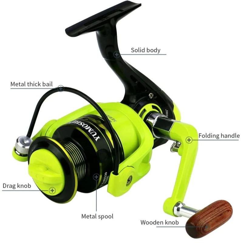 Новая мощная рыболовная катушка 2000-7000 зеленая модель полностью металлическая шпуля вращающееся колесо производительность более стабильна подходит для морской и пресной воды