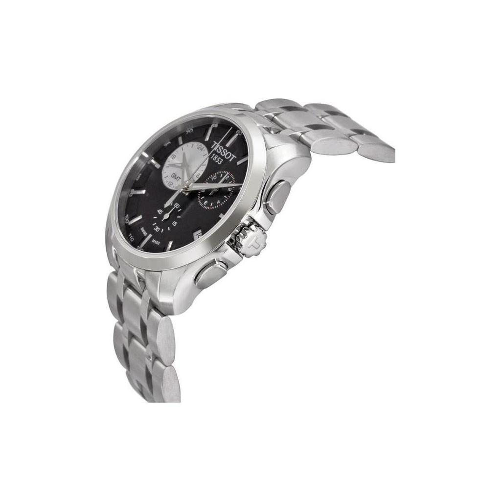 Tissot Kutu Collection Кварцевый механизм Застежка-бабочка Мужские часы Черный циферблат Корпус из нержавеющей стали T035.439.11.051.00
