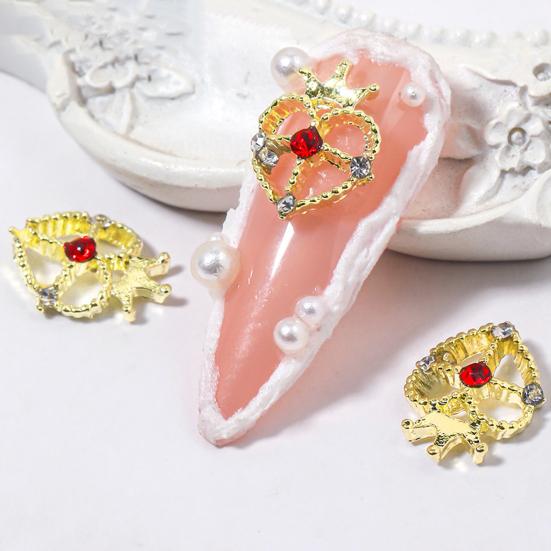 10 шт. стили для ногтей, украшения со стразами, блестящий маникюр, искусство DIY, разнообразные 3D Корона, сердце, подвеска для ногтей