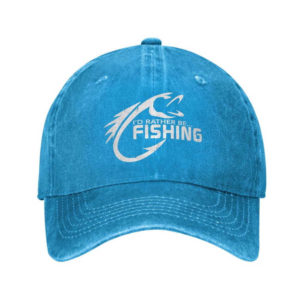 Men Retro FishingThemed Baseball Adjustable Dad Hat with Fishing Rod Fish Print Suitable for Fishing Trips Outdoor Activiti
