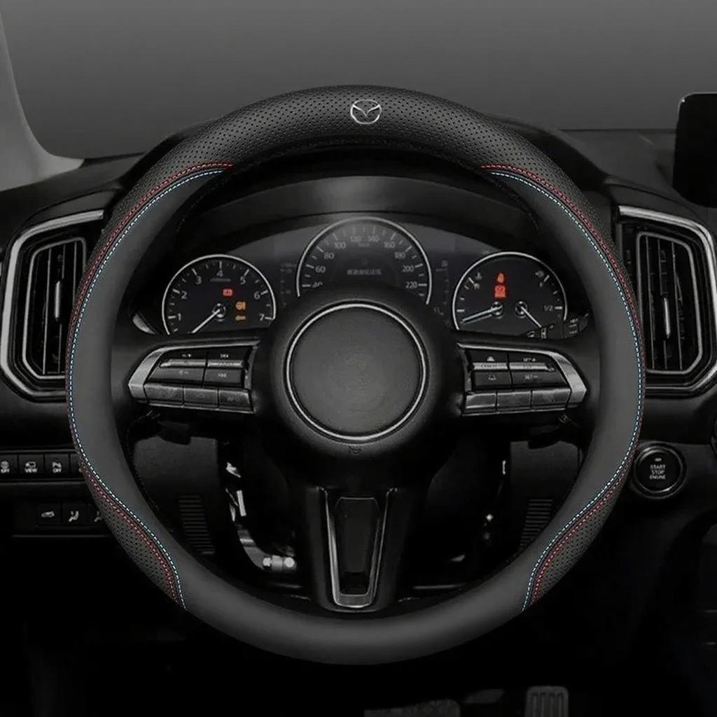 Для Mazda 3 5 6 SKYACTIV Axela Atenza CX30 CX50 CX5 CX7 CX8 CX9 MX5 RX8 BT50 Замшевая Кожаная Накладка на Руль Автомобиля Аксессуары