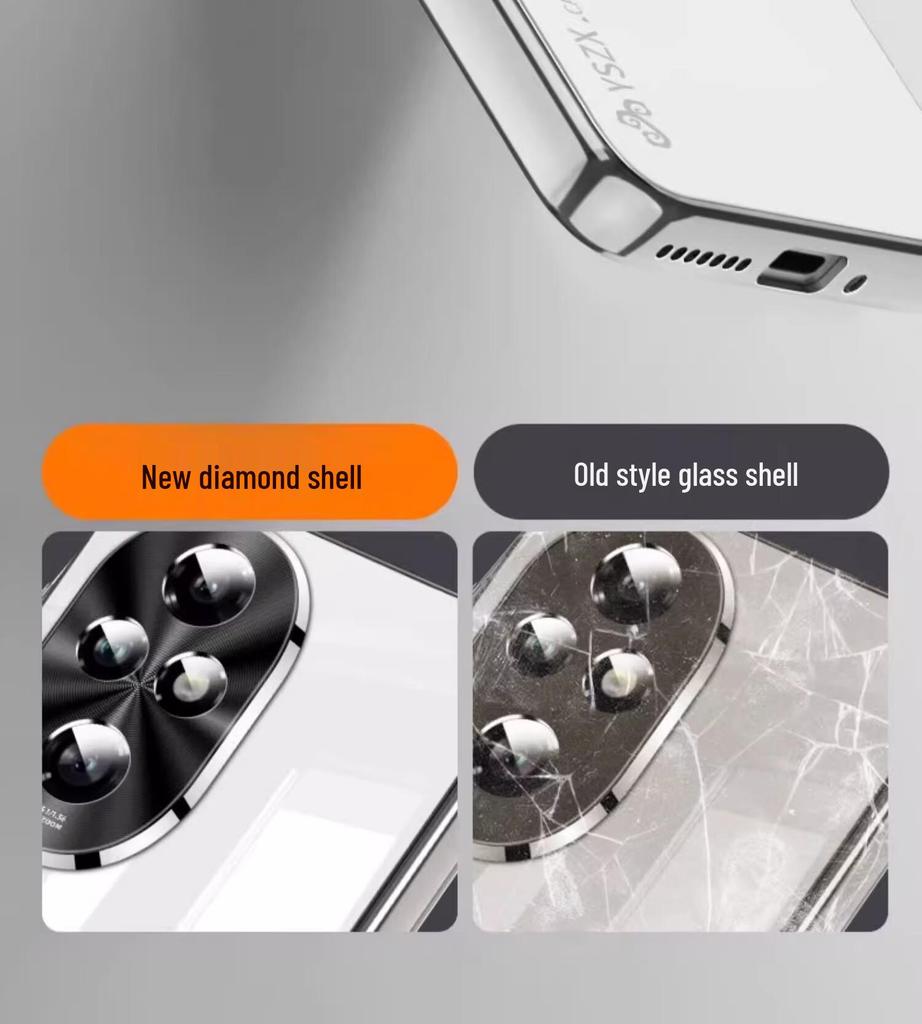 Стеклянный чехол для телефона Honor 200 Pro: Гальваническое покрытие, Защита от падений, Противоскользящее, Полное покрытие линз