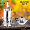 Teapot Gift Stainless Steel Chrome Samovar Wood Stove Camping Samovar Teaware Tea Sets Teapot Picnic Samovar Stove Tea For Tea