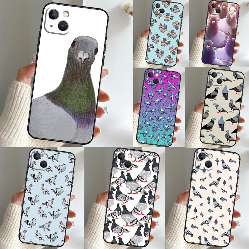 Чехол для телефона с голубями для iPhone 11 12 13 14 15 16 Pro Max Mini X XS Max XR Plus SE2 Полностью задняя крышка