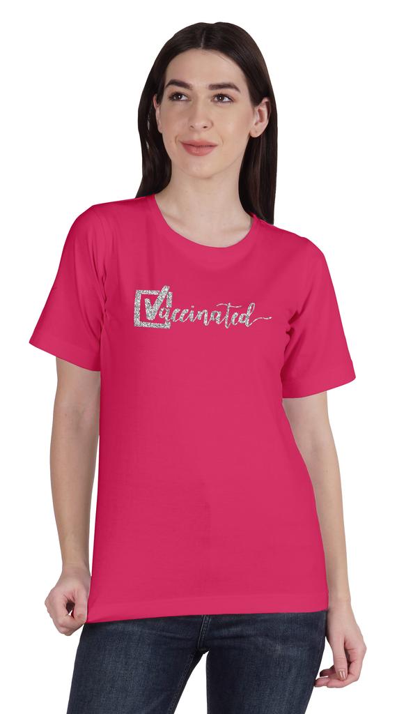 Inkmeso Футболка с круглым вырезом Vaccined Pro Vaccine, хлопковая футболка для женщин