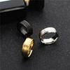 Male Stainless Steel 8mm Wide Matte Double Beveled Simple Ring Jewelry Gifts KTJ
