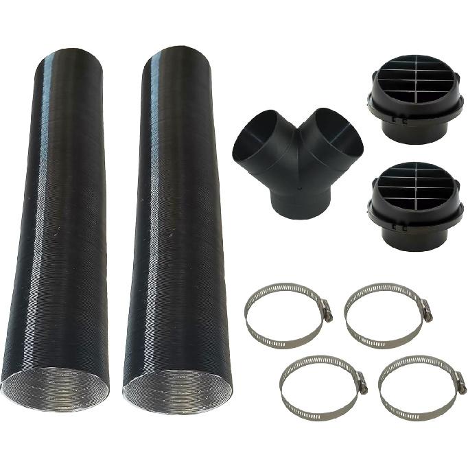 75Mm/3Inch Diesel Heater Exhaust Pipe Ducting Set,Car Parking Heater Air Vent Extender Accessories,Vent Outlet Y Branch Connector And Hose Clips For