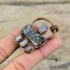 Labradorite Rough Pendant Electroformed Copper Pendant Rainbow Moonstone Rough Pendant Electroformed Jewelry Gemstone Pendant Gift For Women
