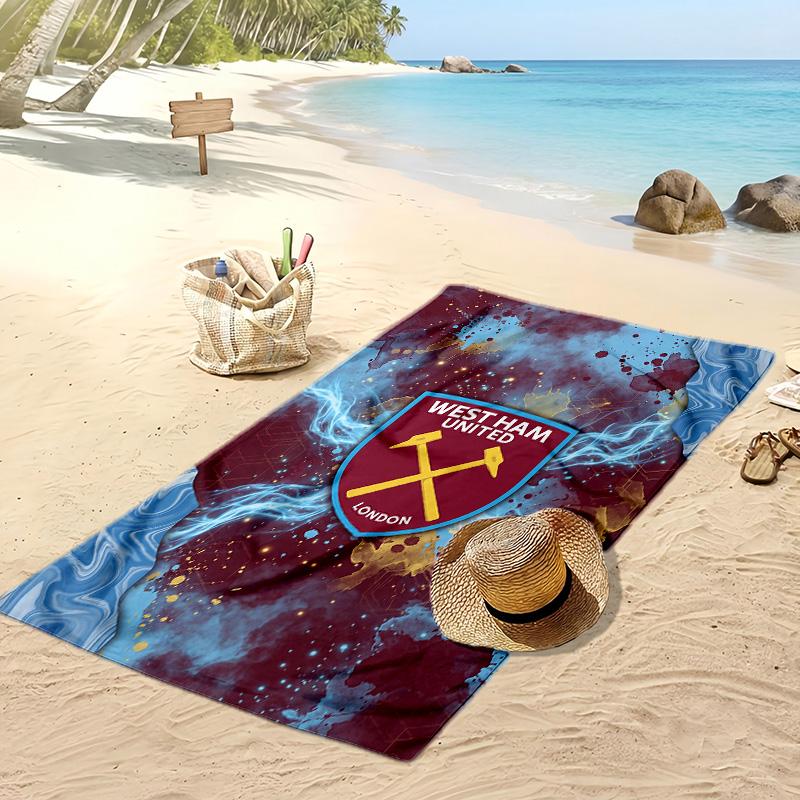 Пляжное полотенце West Ham United Football Print, Большое мягкое быстросохнущее полотенце для пляжа, кемпинга, плавания