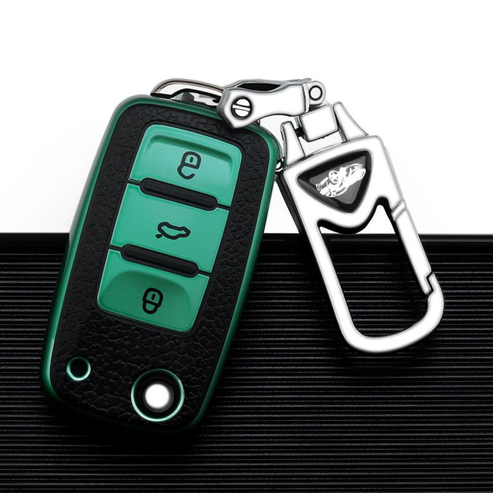 VW Car Key Cover for Polo Golf Jetta Passat Tiguan Santana Leather Key Case Protector