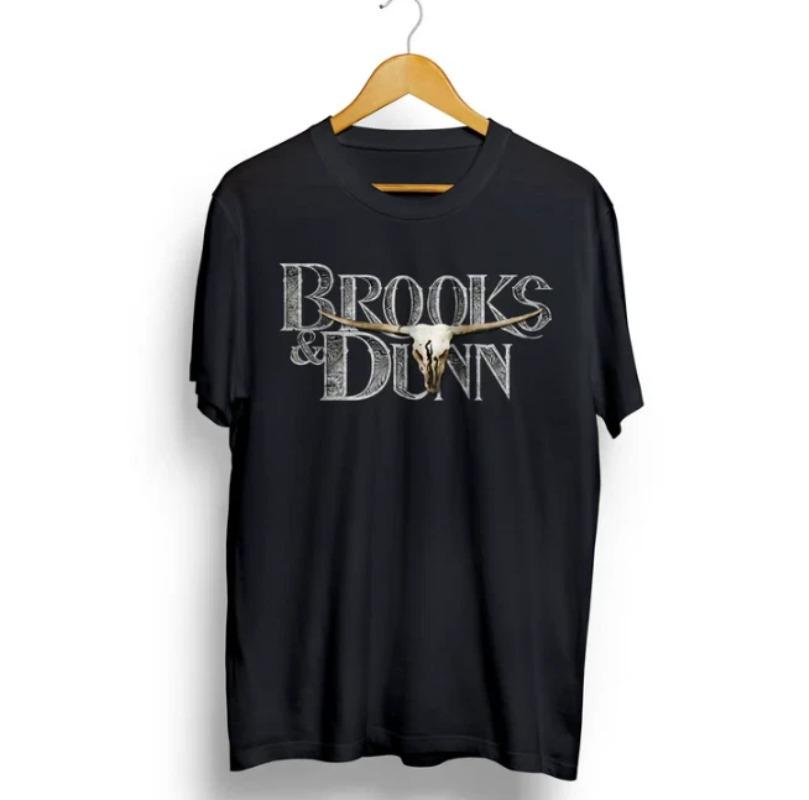 Футболка с логотипом Brooks&Dunn Ретро-футболка Ретро-стиль Подходит для фанатов, Унисекс-стиль, Подходит для всех сезонов - Мужская летняя C...