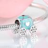 KATAOKA Фэнтези Сказочная карета принцессы Небесно-голубые эмалированные бусины из стерлингового серебра 925 пробы подходят для оригинального браслета-подвески, ювелирные изделия