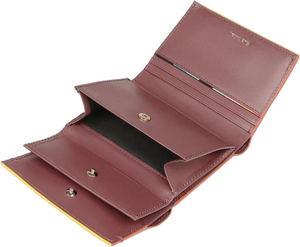 Бумажник Paul Smith с цветным краем Черный [Paul Smith] Женский тройного сложения
