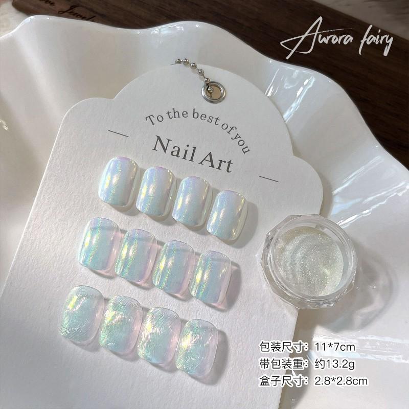 Rainbow Chrome Nail Powder Iridescent Shimmer Art Pigment Salon-Grade Decoration