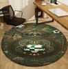 Club Santos Laguna Pattern Round Rug, Indoor/Outdoor Mat, for Picnic, Gameroom, Bedroom, Office, Living Room, Home Decor Carpet, Birthday Gift