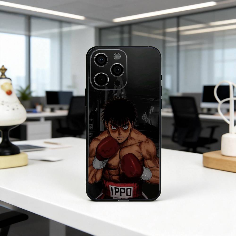Чехол для телефона B-boxing H-H-Hajime no I-Ippos Для iPhone 17, 16,15,14,13,12,11 Plus,Pro Max, Другие Мягкий Черный Чехол