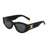 Celine Логотип Солнцезащитные очки Cat Eye Унисекс Очки Черные 4S308CPLB-38NO