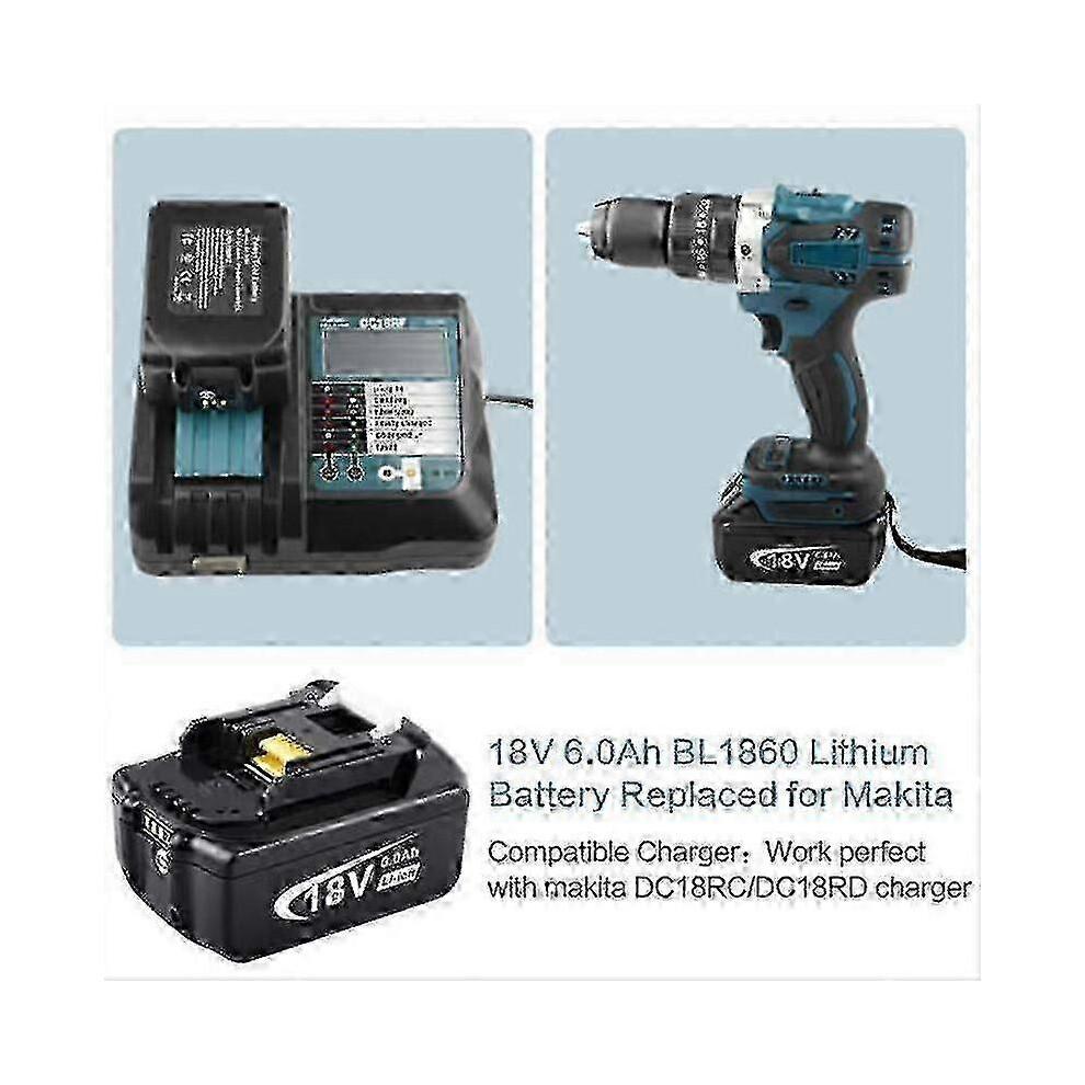 2 шт. для аккумулятора Makita 18 В 6,0 Ач LXT Li-ion Bl1850b Bl1830b Bl1860b Беспроводные