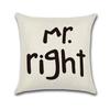Lover Red Lips Beard Cushion Cover Cotton Linen Valentine'S Day Throw Pillow Case For Sofa Couple Decorative Pillowcase Zt119