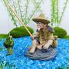 Resin Micro Landscaping Sculpture Ornaments Old Man Fishing Artificial Ornaments For Aquarium Decoration