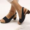 Модные женские босоножки 2024 летние босоножки на каблуках Chaussure Femme Peep Toe сандалии на платформе ретро средний каблук сандалии обувь женская