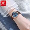 Women's Watches Fashion Elegant Diamond Bezel Watch for Ladies Soft Leather Strap Waterproof Luminous Chronograph
