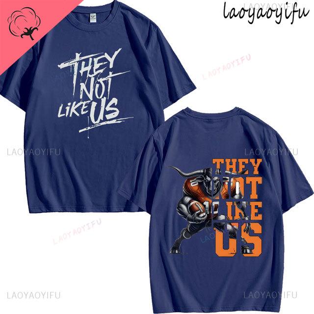 Футболка с принтом 'They Not Like Us' Мужская Женская Мода 100% Хлопок Короткий Рукав Круглый Вырез Дышащая Футболка Летние Повседневные Топы