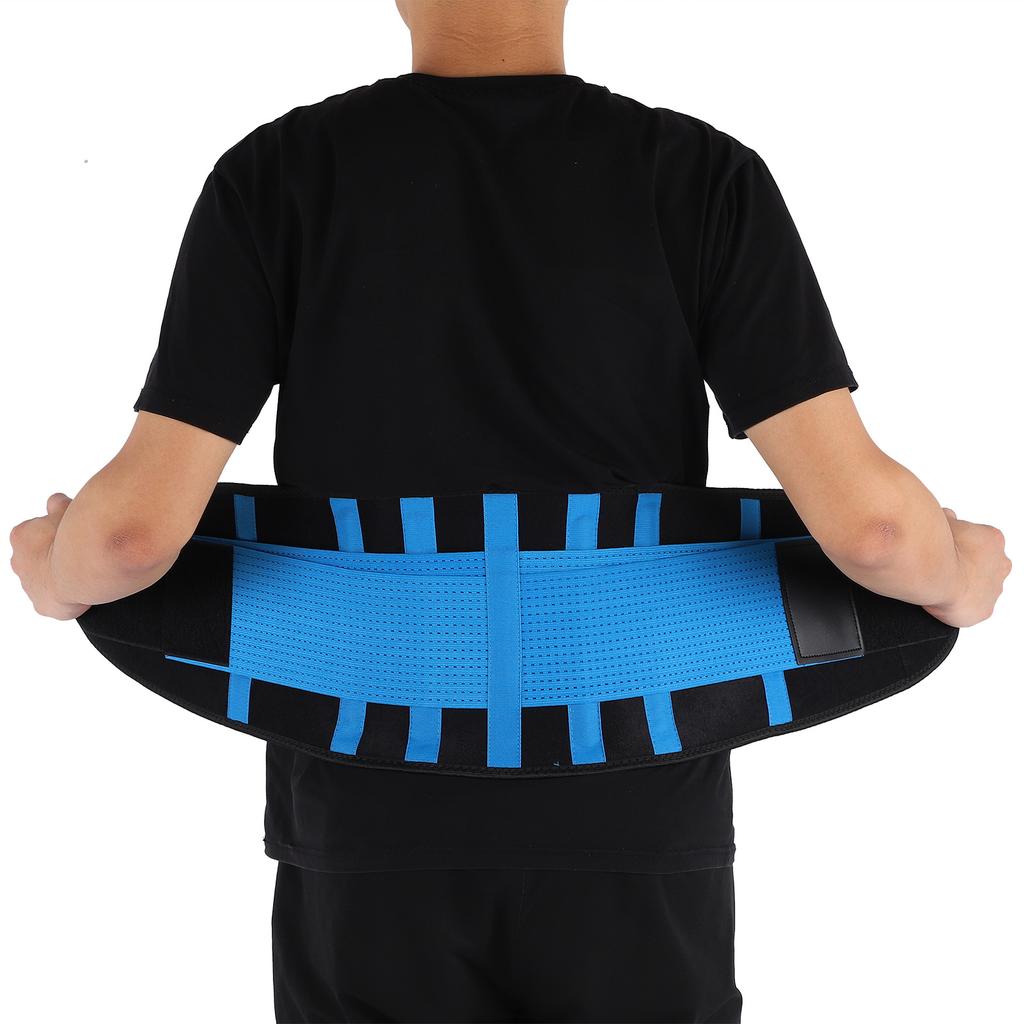 Дышащий согревающий пояс для талии Мягкий регулируемый abdominal wrap Пояс для поддержки талии и спины Синий L