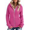 Women's Solid Color Zipper Hoodie And Fleece Hoodie Coat