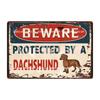 [ WellCraft ] Dog Beware Protected By A Borzoi Metal Sign Tin Poster Home Decor Bar Wall Art Painting 20*30 CM Sizer DB-12