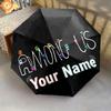 1 PC Automatic Folding Umbrella - Among Us Custom Name Pattern, Portable & Foldable Design with 8 Ribs, Christmas Birthday Gifts