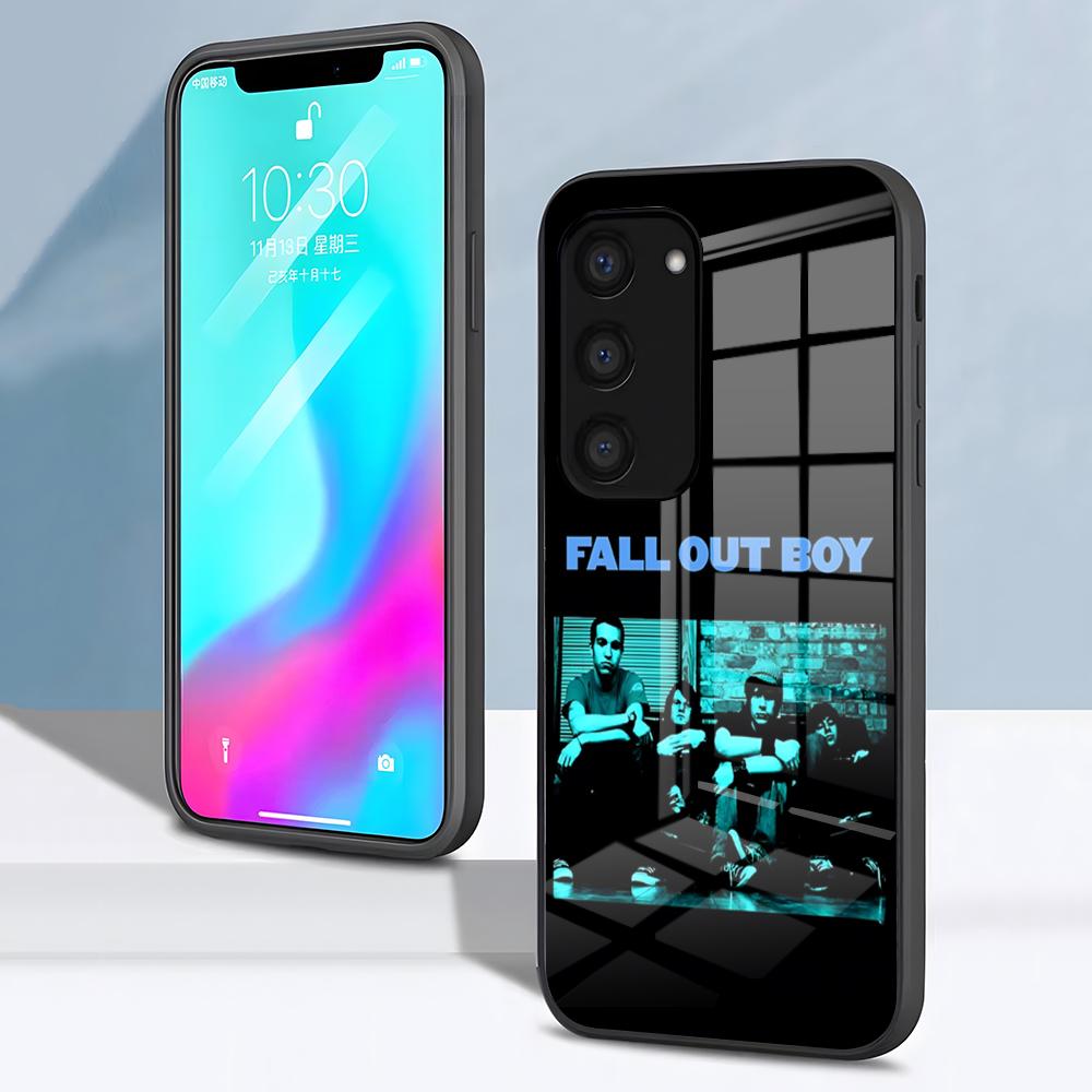 Чехол для телефона с изображением группы Fall Out Boy для Samsung S26 S25 S24 FE S23 S22 S21 Plus S20 Ultra Note20Ultra Черная стеклянная крышка