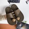 2025 Summer Set of Toe Cool Slippers for Women's Fashion and Versatile Roman Style Flat Bottom Niche Casual Beach Shoes for Women