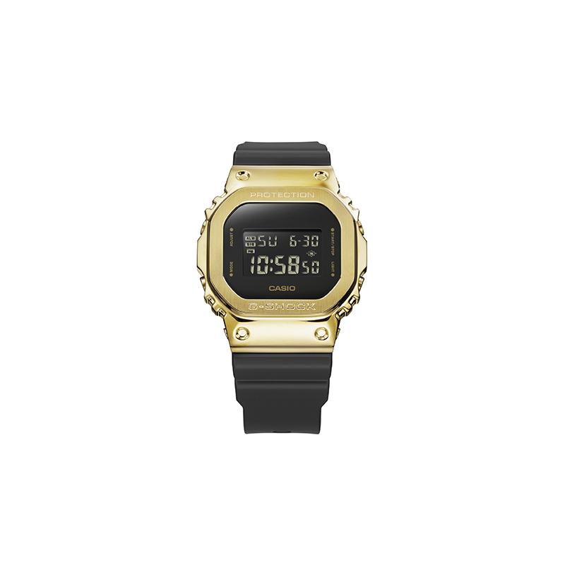 Casio Ретро классический маленький квадратный водонепроницаемый механизм кварцевый механизм ремешок из смолы японские и корейские часы мужские часы золотой циферблат GM-5600G-9PR