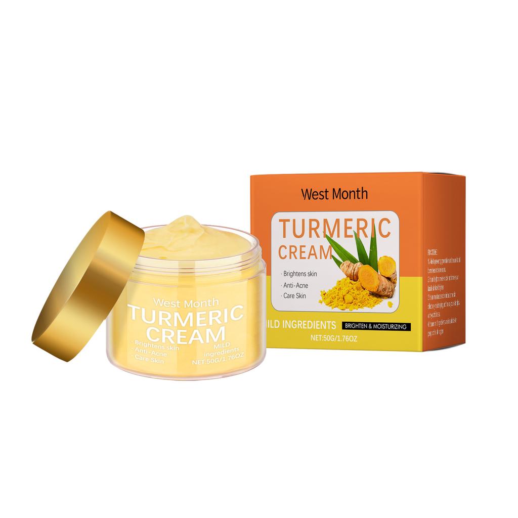 WEST MONTH Turmeric Moisturizing Cream Brightening Skin Hydrating Care Gentle Daily Facial Cream 50ml less