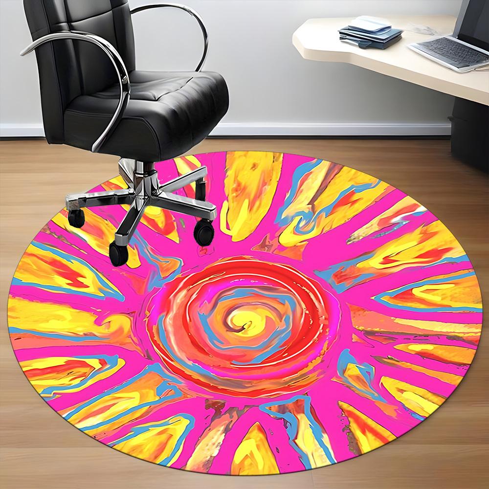 1pc Spiral Abstract Print Chair Carpet for Office, Soft and Durable Office Rug for Interior Decoration, Perfect for Office yy251227106