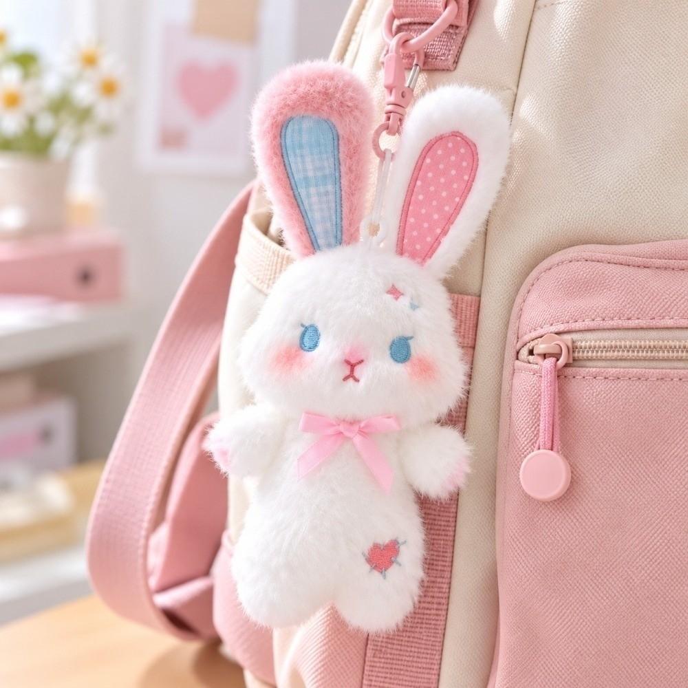 Soft Fluffy Bunny Pendant Miniature Size Kawaii Plush Pendant Bedroom Aesthetics