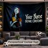 The Nightmare Before Christmas Jack Sally Personalized Tapestry Support Custom Name, Wall Art Home Decoration