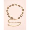 Mary Waist chain accessories Dress gold silver metal oval carved chain rhinestone belt Women's multi-hoop design