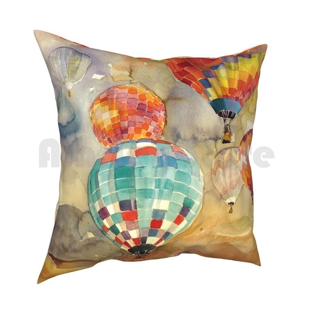 Balloons Pillow Case Printed Home Soft DIY Pillow Cover Watercolor Watercolour Watercolor Paris Artist Sketch Paper Pen