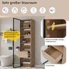 Bathroom Cabinet, Medium, with Light Strip, 40 cm Wide, with 1 Large Drawer and 1 Door, Glass Door
