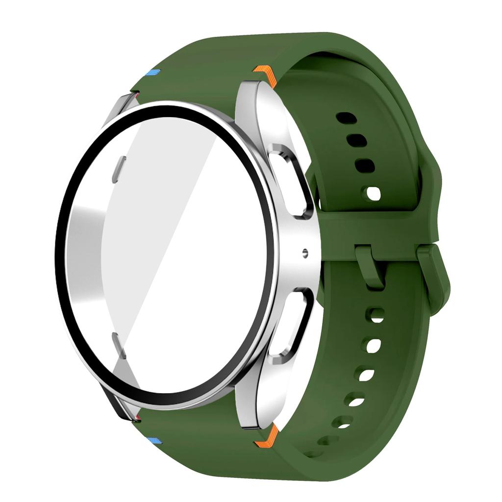 Silicone Strap for Samsung Watch 7 6 5 4 40mm 44mm 5Pro 45mm Band With Case Screen Protector Bumper cover for Wrist Accessories