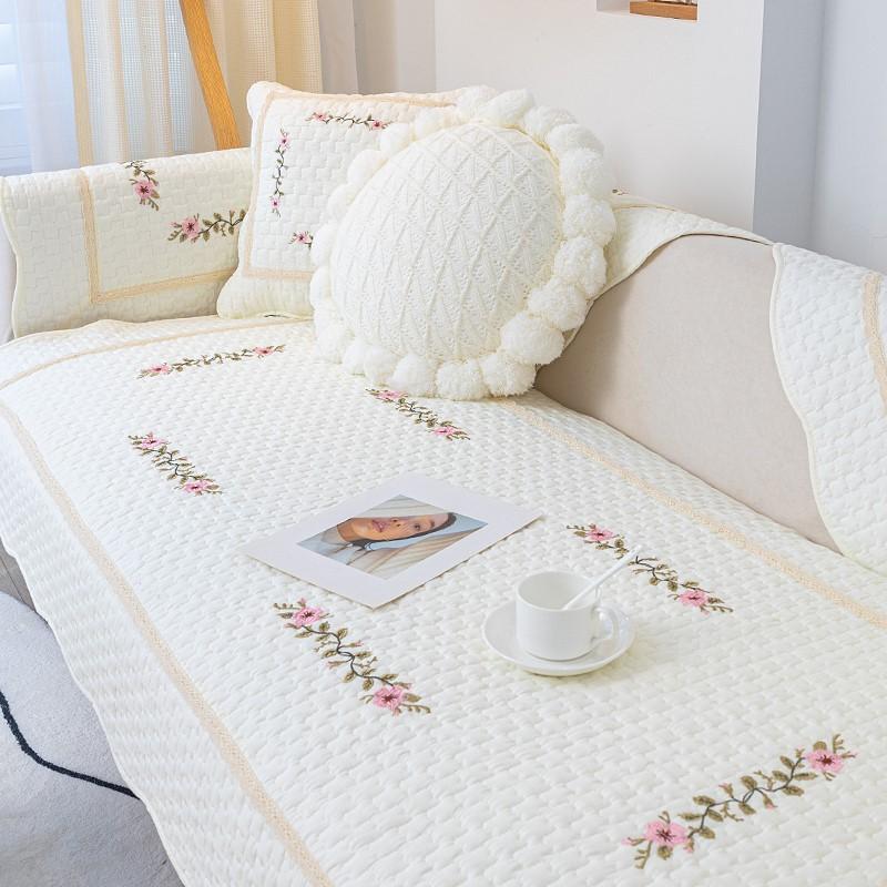 Sofa Cushion Simple Modern Four Seasons Universal Non-Slip Cotton Seat Cushions Korean Pastoral Style Sofa Cover Cover Cloth