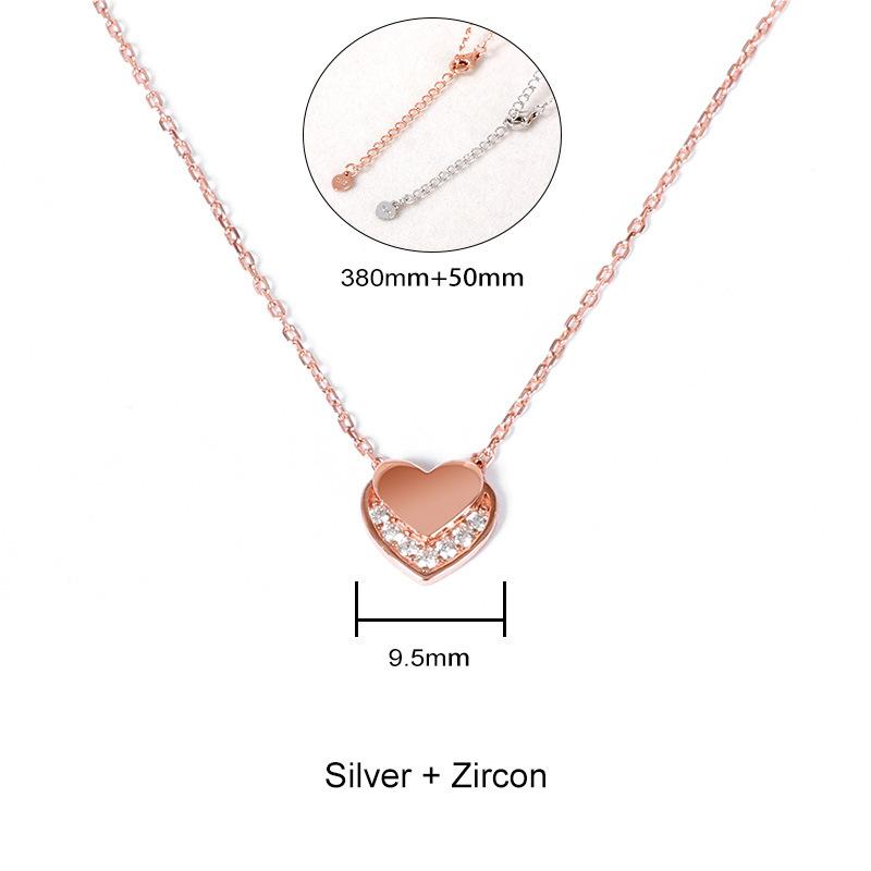 Ожерелье Love для женщин Ins Niche Design Light Luxury Gentle Heart Zircon Clavicle Chain