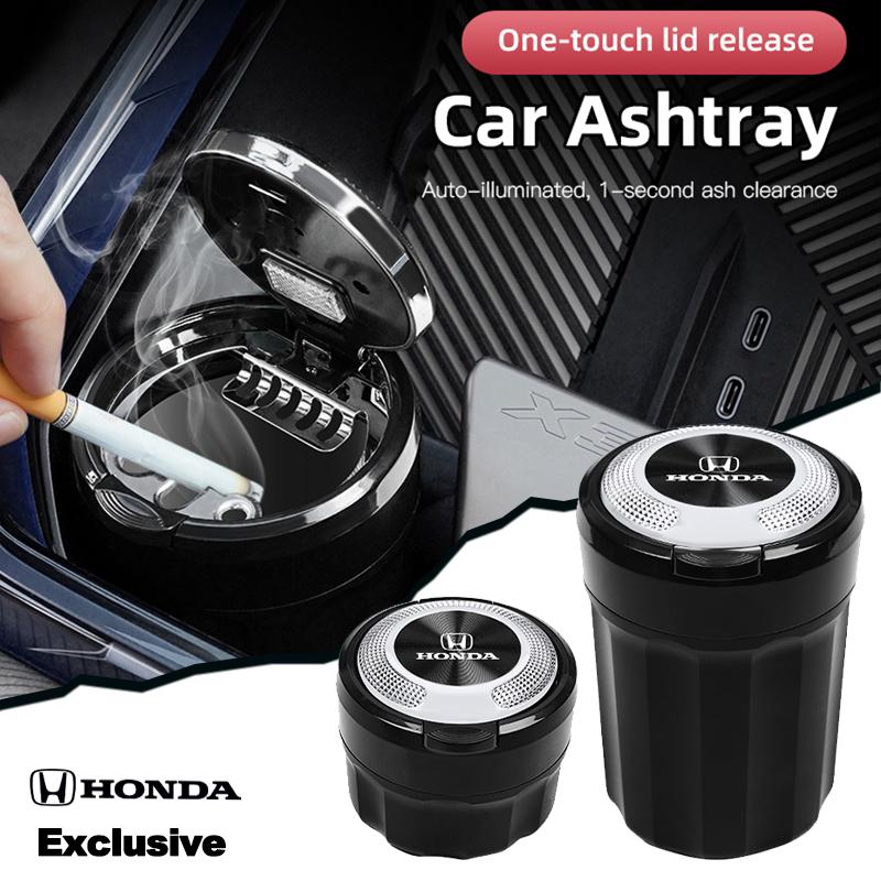 AAAHX1 Car Ashtray LED Lighting Ceramic Inner Liner Accessories For Honda Civic FIT CRV Accord Jazz HRV Stepwgn Prelude Insight Odyssey
