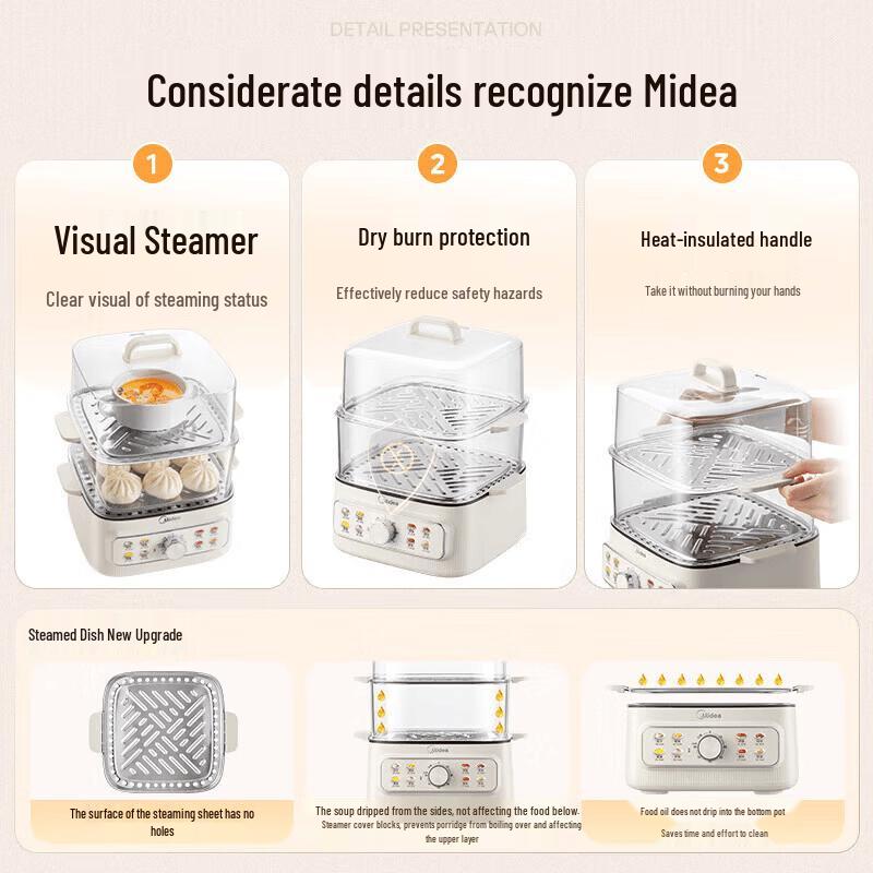 Midea Multi-functional Electric Steamer CN plug (adapter included)