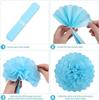 Tissue Paper Pom Poms - Flintronic - Pack of 9 - Wedding Decoration - Reusable - Blue Color