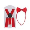 Clip-on Adjustable Solid Color Baby Elastic Braces Cow Tie Belts Printed Bow Tie Kids Suspenders