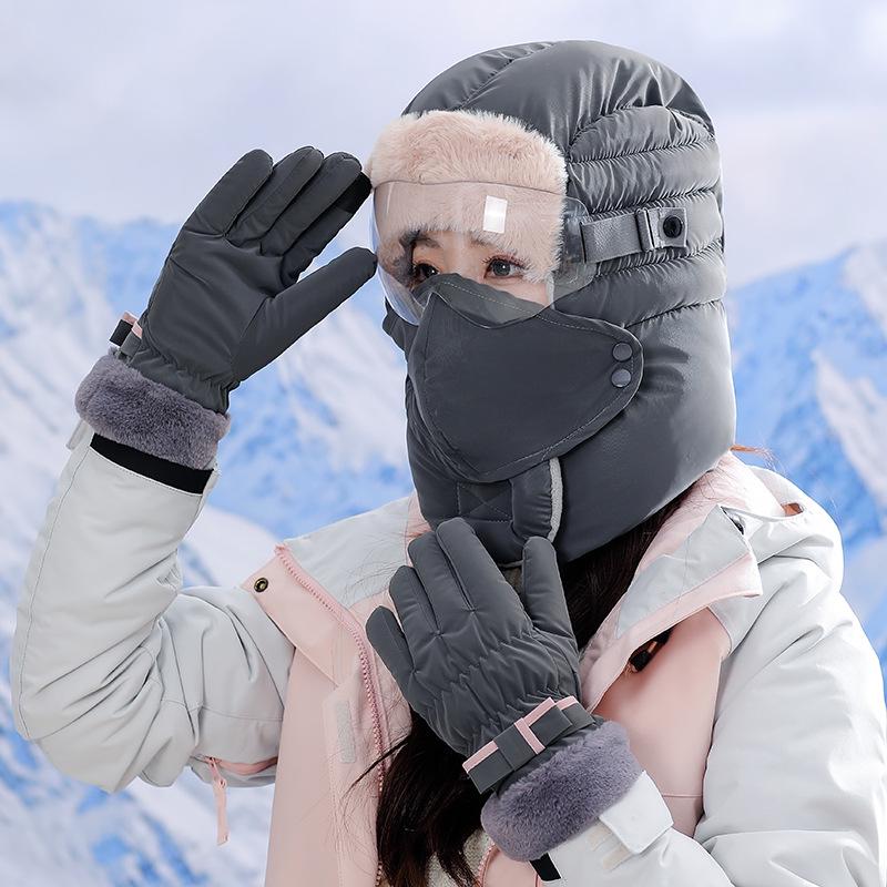 Зимняя толстая теплая шапка Lei Feng с защитой ушей для мужчин и женщин - Кепка для катания на лыжах и велосипеде