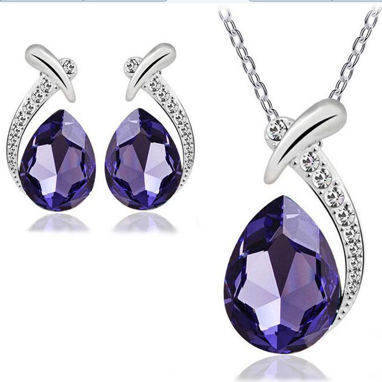 Korean Teardrop Fish Mermaid Crystal Stud Earrings